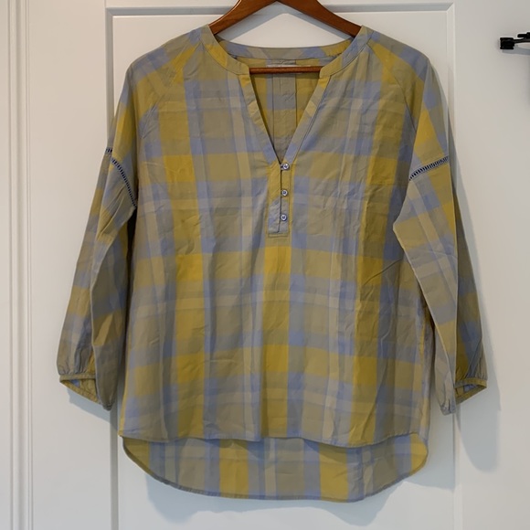 Prana Plaid Popover Blouse - Picture 4 of 8